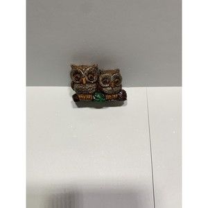 Ceramic Hand Painted PAIR OF MINIATURE OWLS Duncan TM15